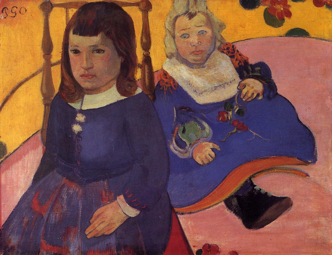 Portrait of Two Children - Paul Gauguin Painting